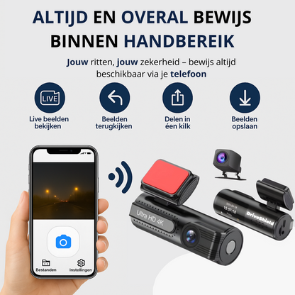 DriveShield Dashcam Pro 4K | Voor & achter