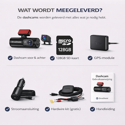 DriveShield Dashcam Pro 4K | Voor & achter